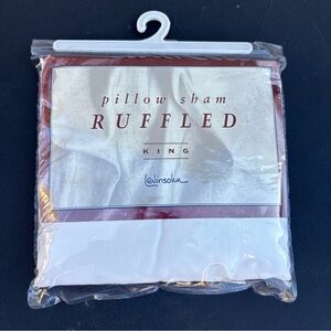 SEALED Levinsohn Ruffled Pillow Sham King Size Ivory Cottagecore Shabby Chic VTG
